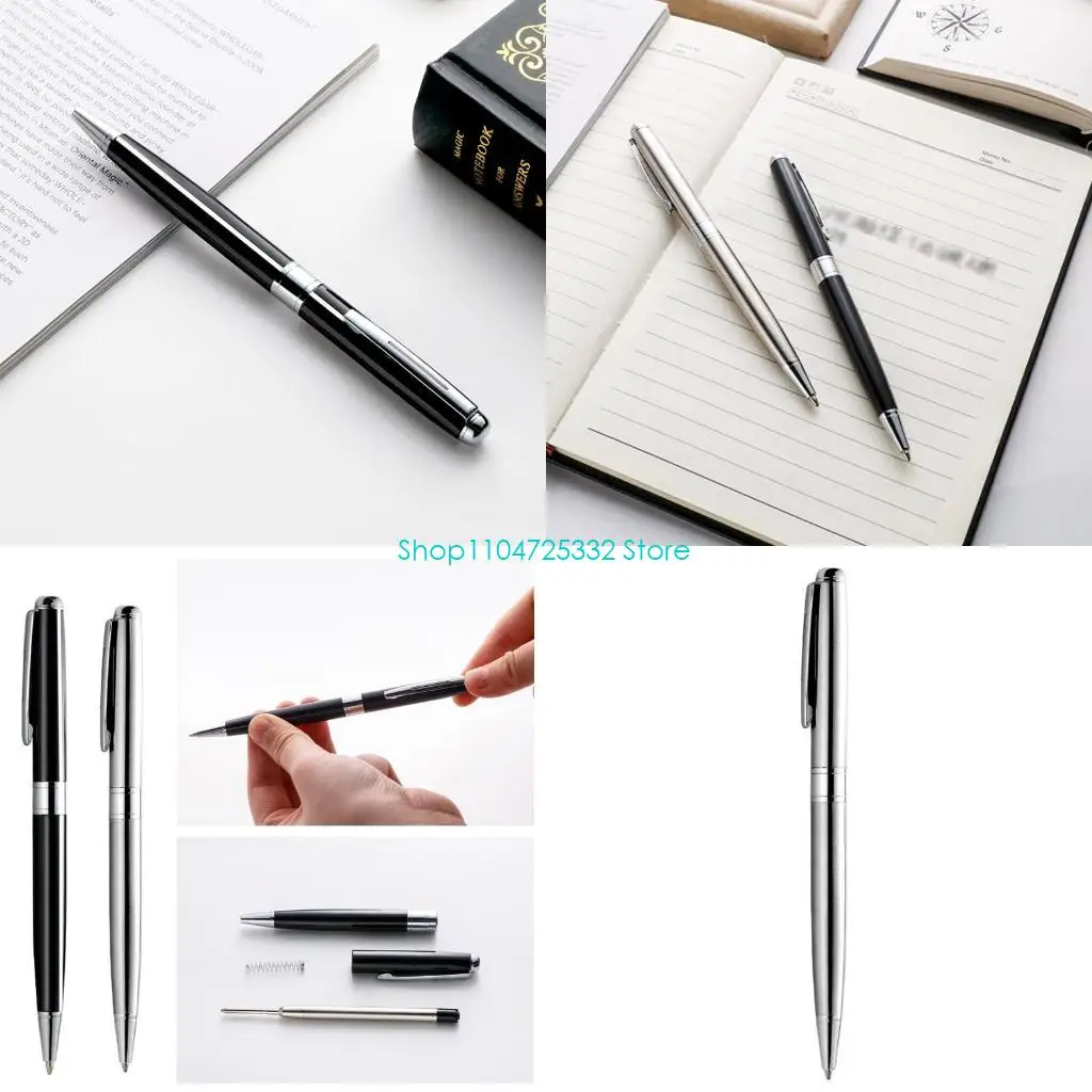 

P5EA Delicate Metal Ballpoint Pen Twist to Open Close for Office Business Women Men