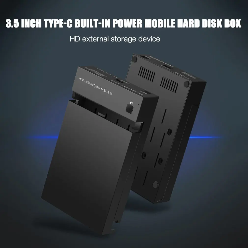 

USB-C TO SATA External Hard Drive Enclosure 3.5 inch HDD Case 12V/2A Power Adapter 10Gbps Built-in Power Supply Hard Disk Base