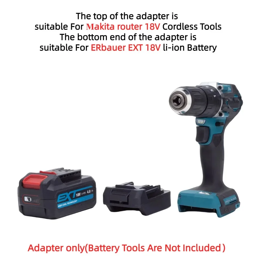 Imagem -03 - Adaptador de Bateria para Conversor de Bateria de Lítio Erbauer Ext 18v para Roteador Makita 18v Ferramentas de Broca sem Fio sem Escova Apenas Adaptador