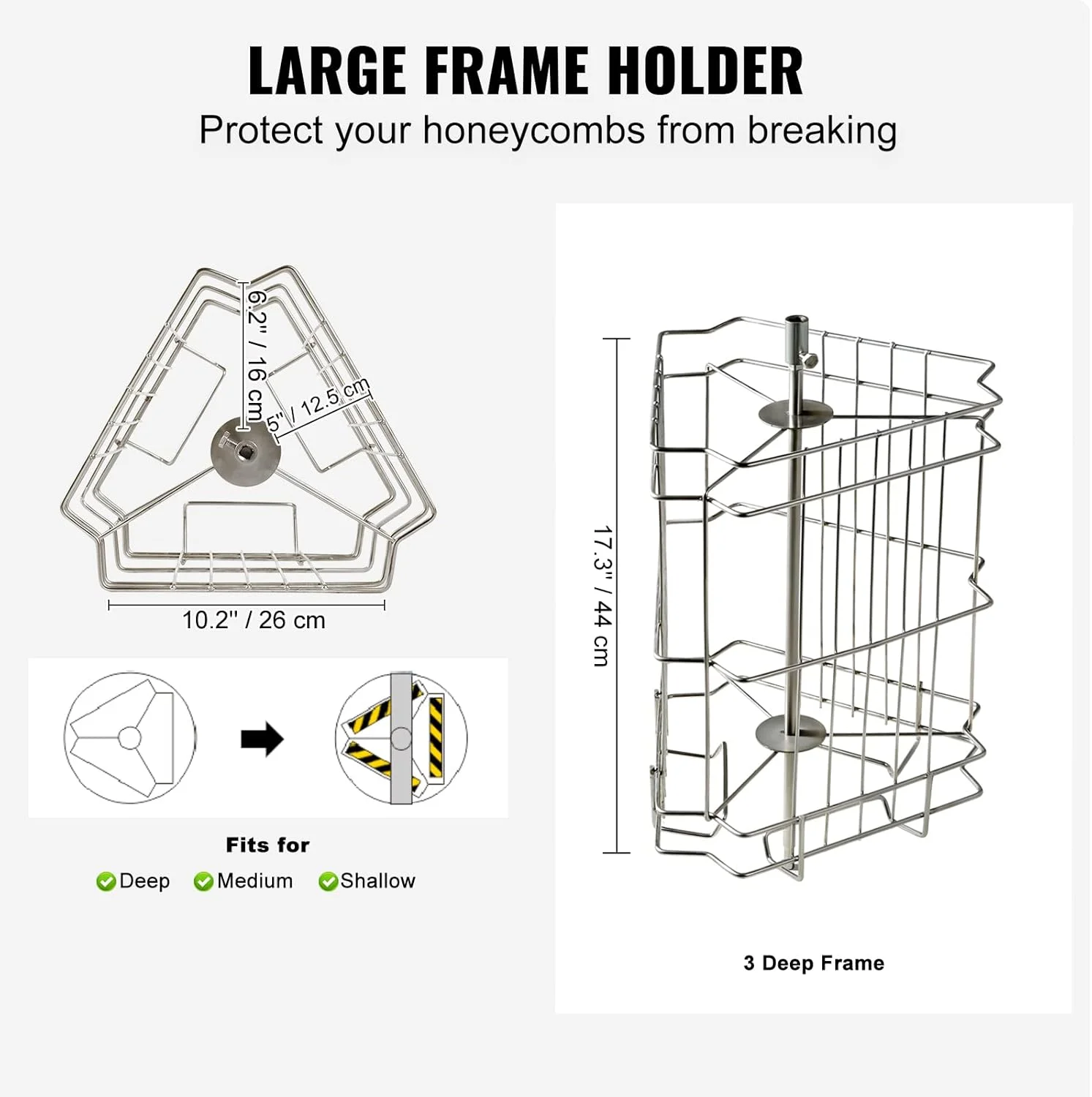 3 Frame Honey Extractor, Stainless Steel Manual Beekeeping Extraction, Honeycomb Drum Spinner with Transparent Lid, Apiary Centr