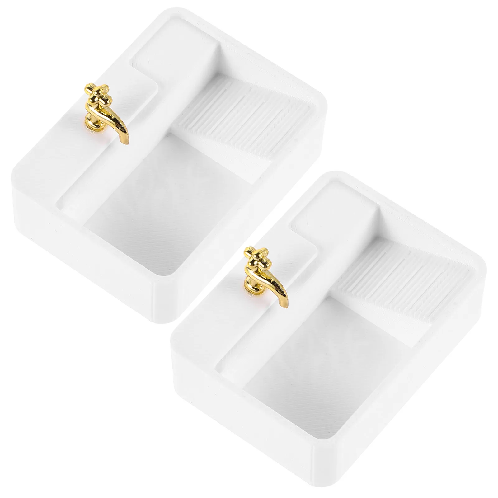 

2Pcs Dollhouse Bathroom Sink Miniature 1:12 Scale Washbasin Accessories for Dollhouse Bathroom Decoration and Furniture Vanity