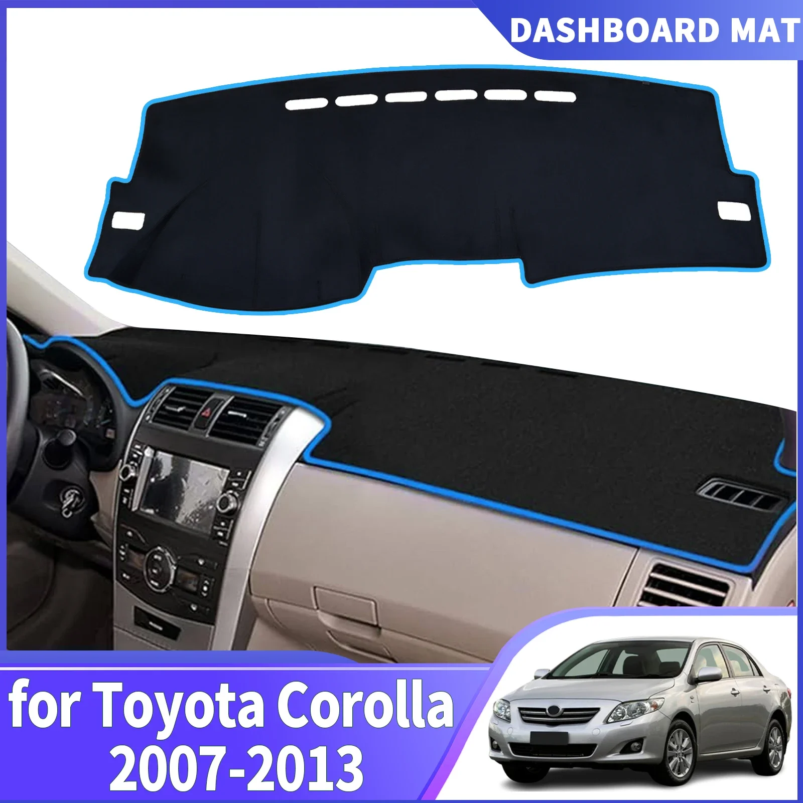 

Для Toyota Corolla 2007-2013: Защитный коврик-накладка на приборную панель (Sunshade Dashmat)