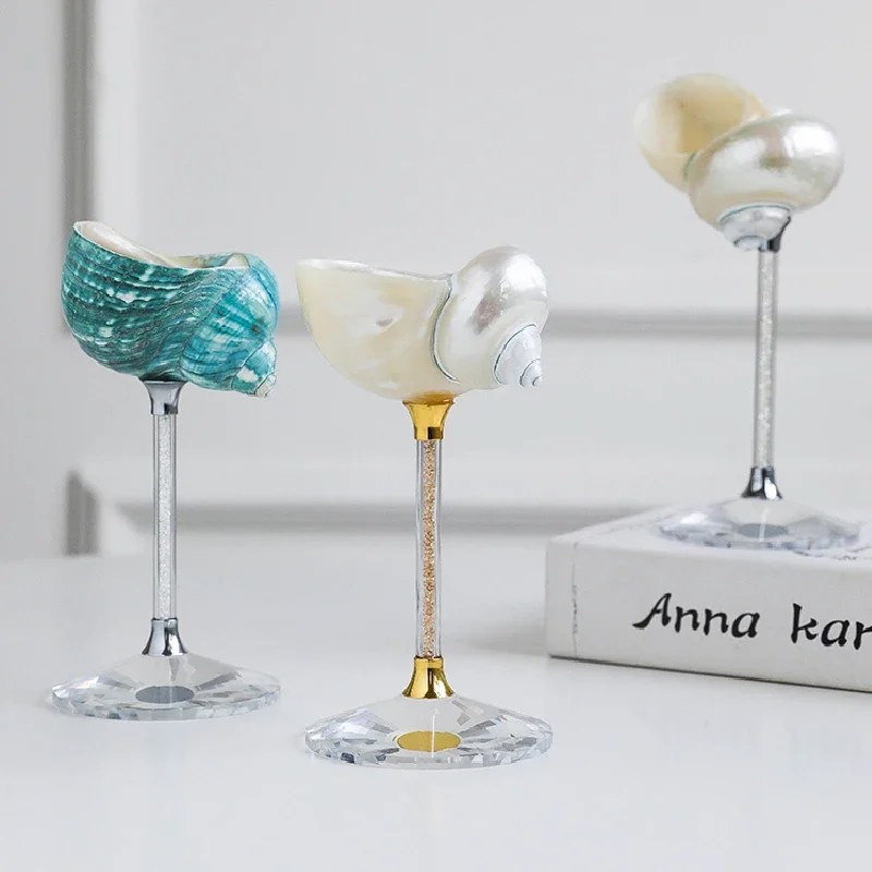 Natural Conch Shell Goblet Creative Champagne Red Wine Glass Gift Ornaments Luxury Home Decoration Goblet Red Wine Cocktail Mug