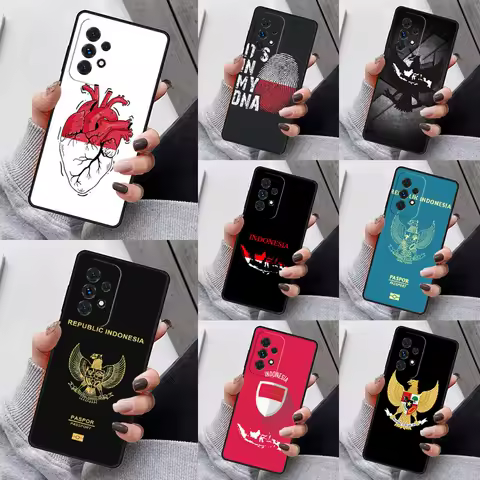 Indonesia Passport Flag Map Phone Case For Samsung Galaxy S25 S23 S30 S8 S21 S20 FE S24 S22 Note 10 20 Plus lite Ultra