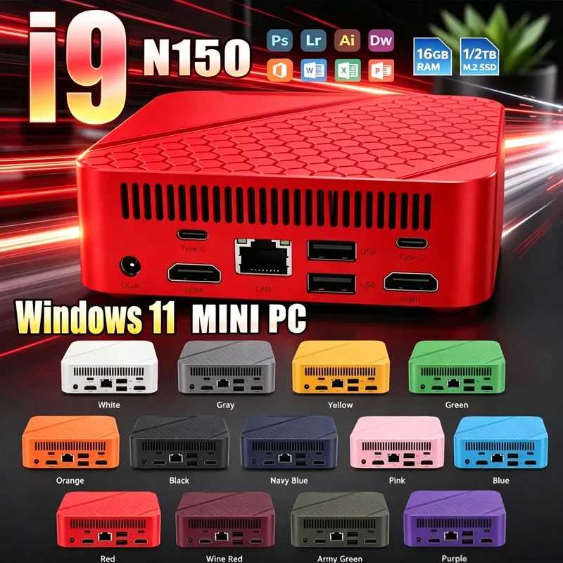 Mini PC Intel Core I9 N150 Windows 11 Pro 16GB 32GB DDR4 1TB SSD WIFI 6 BT5.2 4K HD Desktop Computer Gaming Pc Gamer 2026