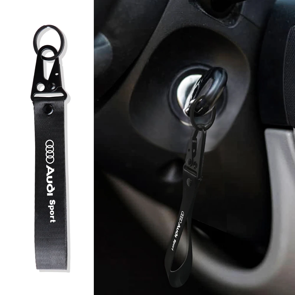 1Pcs Nylon Car Keychain Key Lanyard Car Accessories Center Cover For Audi SLine A6 Q3 B9 Q7 RS3 S A3 B3 S1 C6 B5 B7 RS4 S1 8P S3