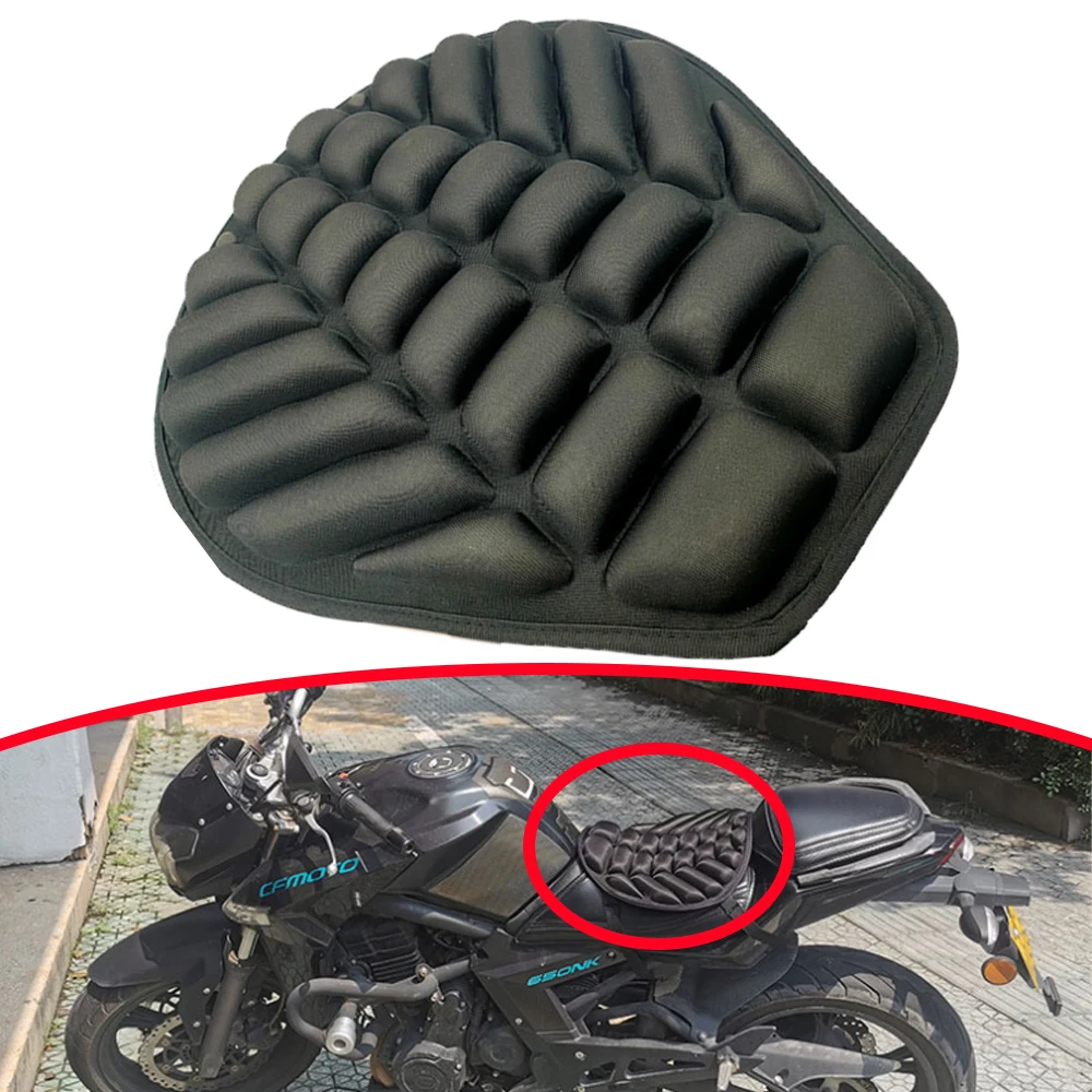 Motorcycle Seat Cushion Pad Breathable Moto Seat Cover Gel Non Slip Pressure Relief Ride Seat Cover Butt Protector Pad