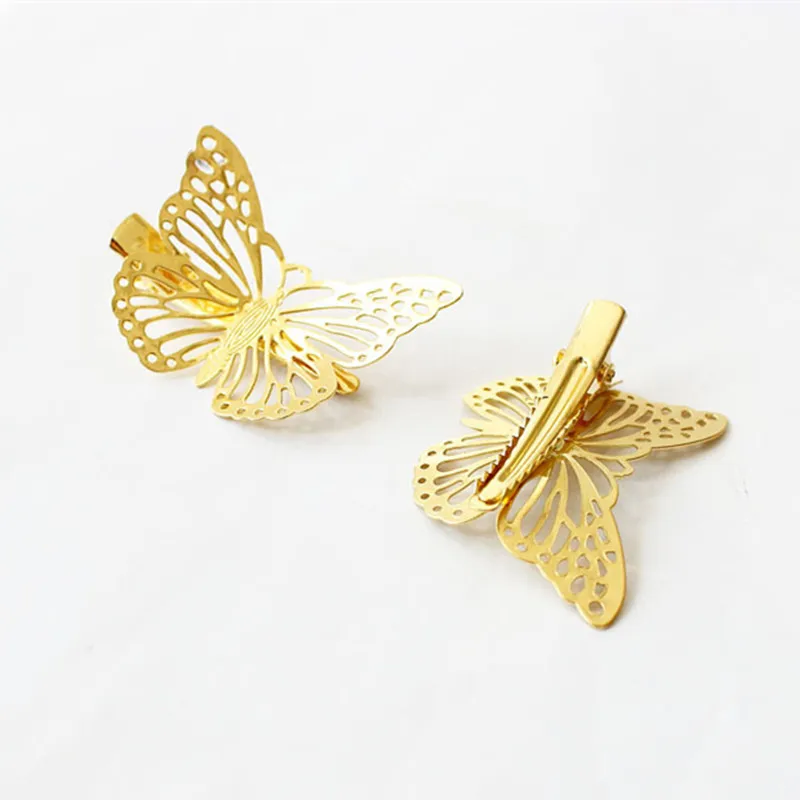 Shiny Golden Butterfly Hair Clip Metal Butterfly Hairpin Bridal Headpiece Bobby Pins Headdress Jewelry Styling Accessories Tool