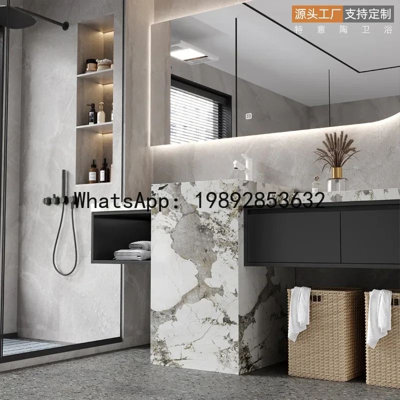 A-15 Bathroom Vanity Set - Rock Slab Ceramic Basin Wash Basin For Bathroom