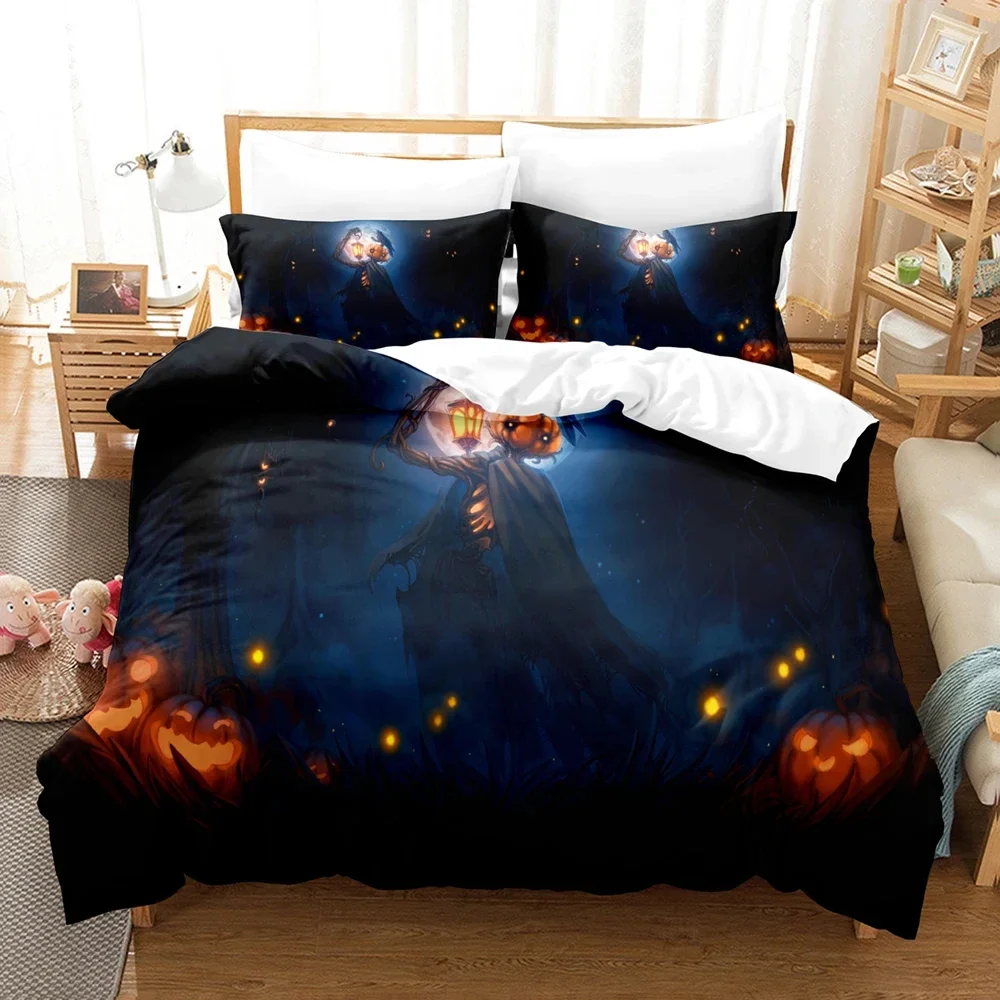 All Saints Day Halloween Bedding Set,Duvet Cover Comforter Bed Set Quilt Cover Pillowcase,King Queen Twin Size Boys Girls Adults