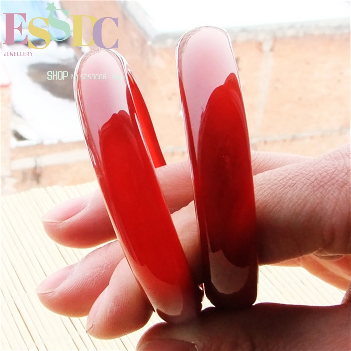 Fashion Women's Onyx Bangle Natural Brazil Red  Bracelet Ordinary Thicker Lucky Chalcedony Wholesale Gifts to Friends Jade