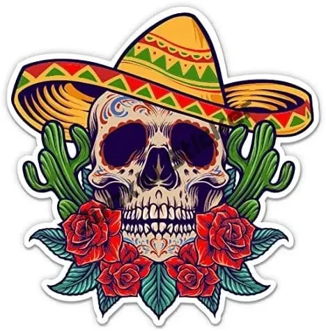 المكسيك السكر الجمجمة ملصق المكسيكي العلم الكرتيل كالافيرا قسط الجودة الجمجمة ملصق ملصق حائط من الفينيل أنيمي اكسسوارات الديكور