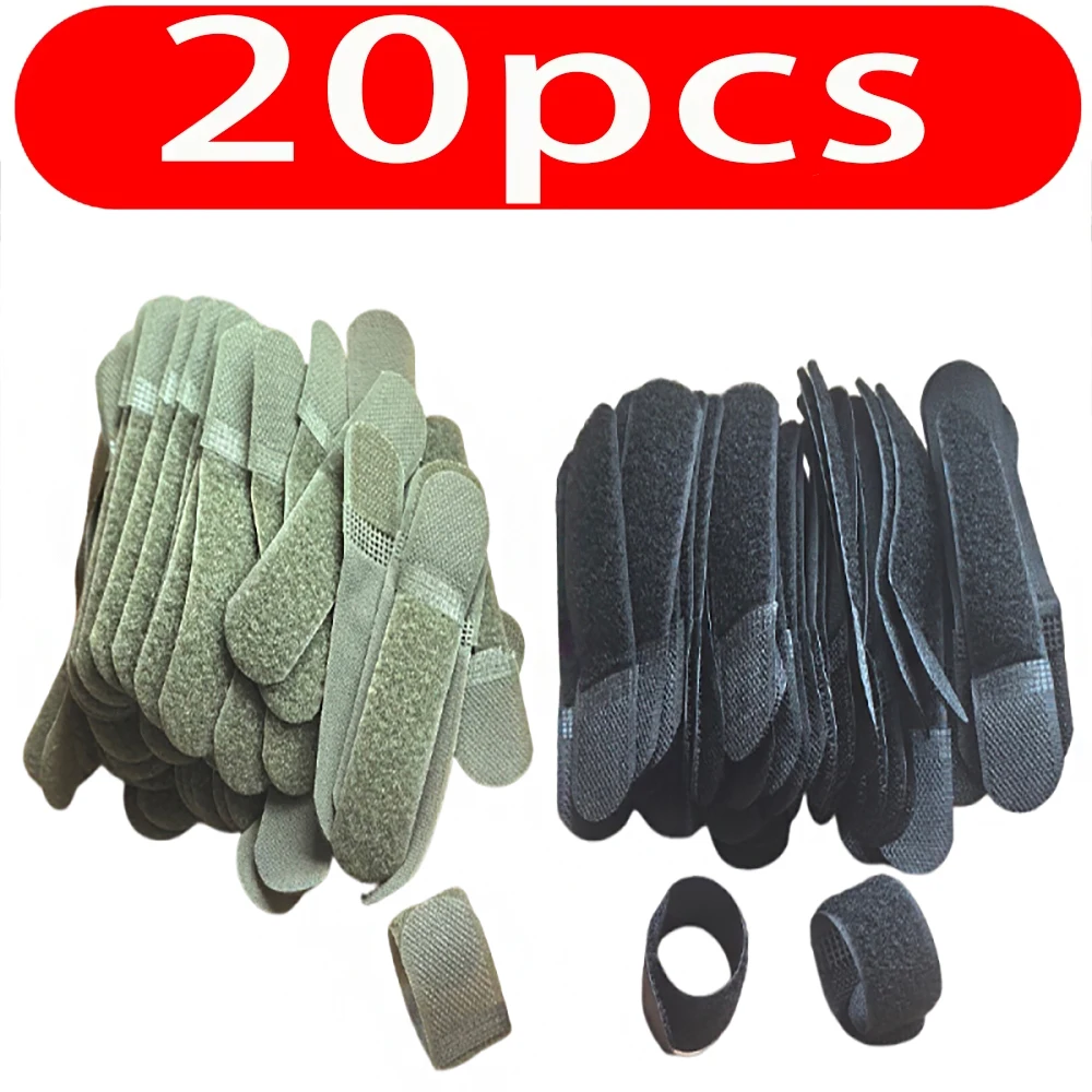 20Pcs 12cm Tactical Fastening Binding Strap Hook & Loop Reusable Strap Molle Nylon Straps for Outdoor Bag Clothes Shoes Backpack