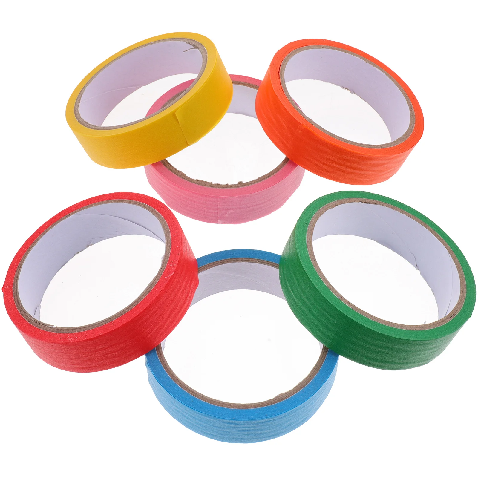 

6pcs 6 Rolls Colorful Decorative Paper Tape Washi Tape For Diy Scrapbooking Craft Projects Kids Rainbow Adhesive Tapes