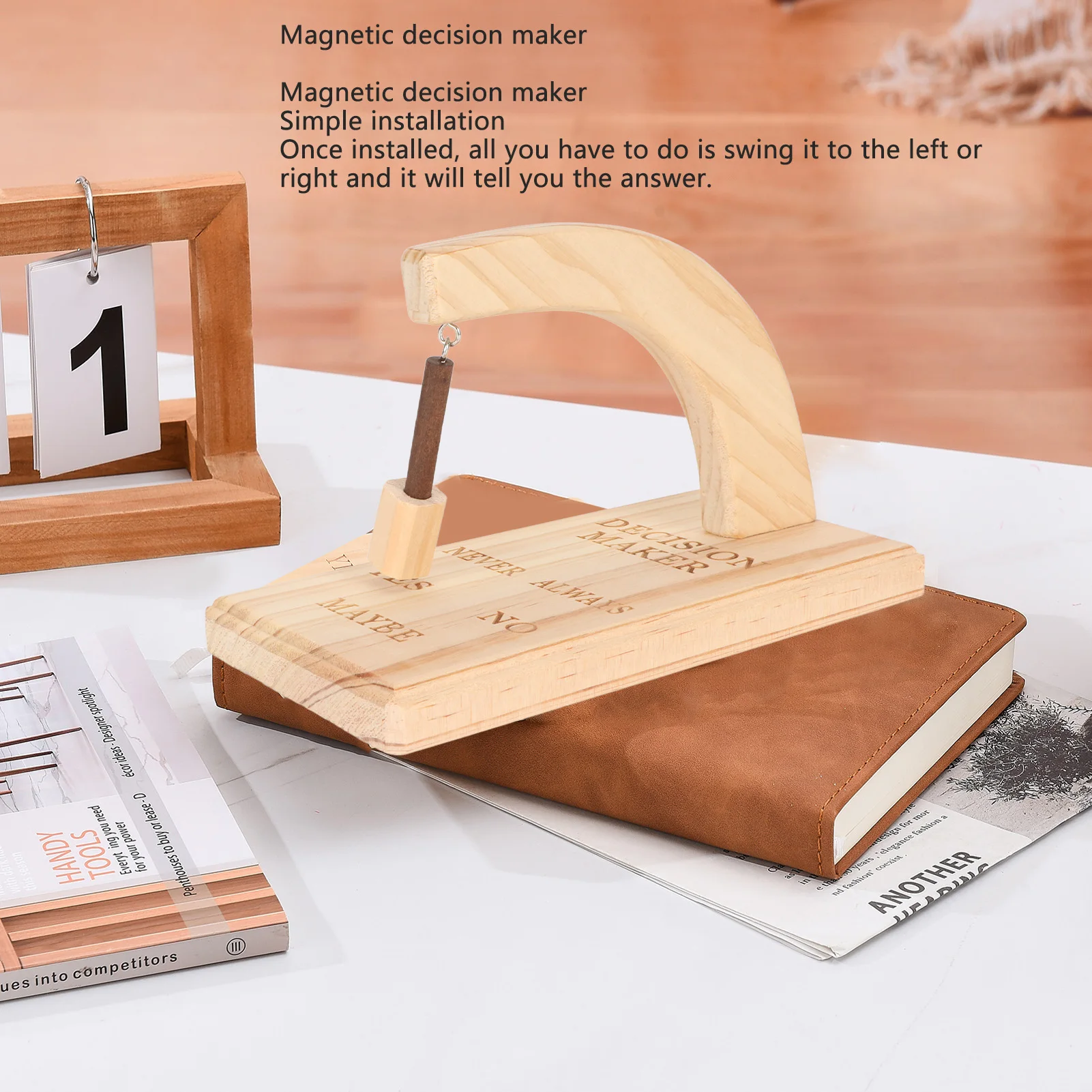 Wooden Magnetic Decision Maker Innovative Oscillating Magnetic Selector Swing to Find Answer for Indecisive Person 1