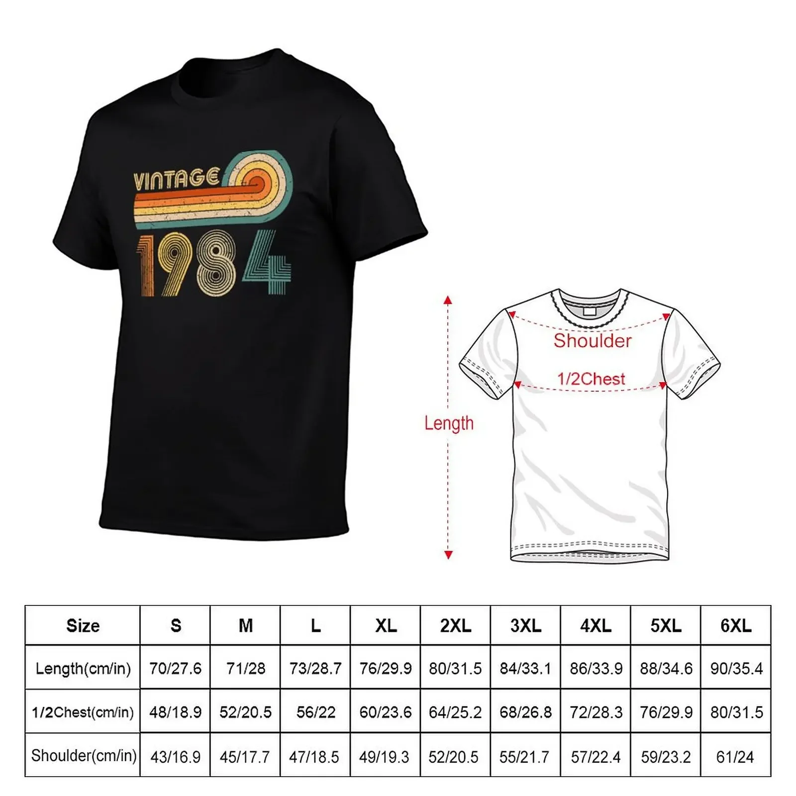 Vintage 1984 T-Shirt cute tops man clothes korean fashion hippie clothes men clothing