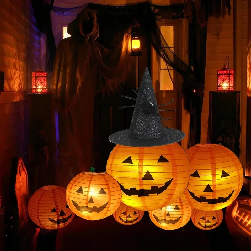 

FC612/14/16 ''Halloween Jack-O-Lantern Paper Lanterns Multi-Size Orange Hanging Paper Lantern Lamp For Homes De@FC8！