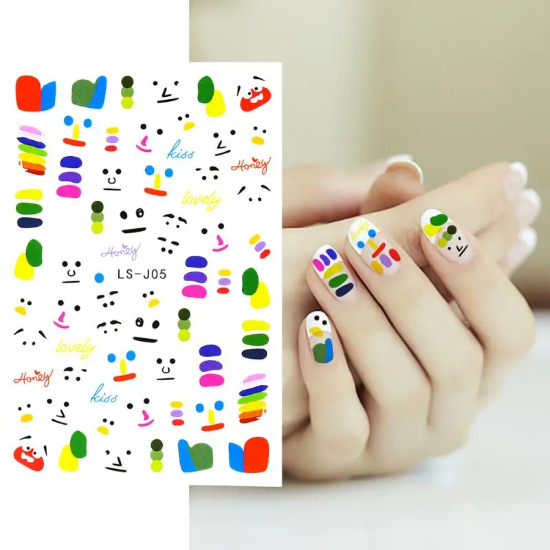 Autocollants pour Ongles de Chats de Dessin Animé, Design d'Animaux, Curseurs de Manucure Française pour N64.Neon, Couverture Complète, Accessoires Kawaii, GLYB013