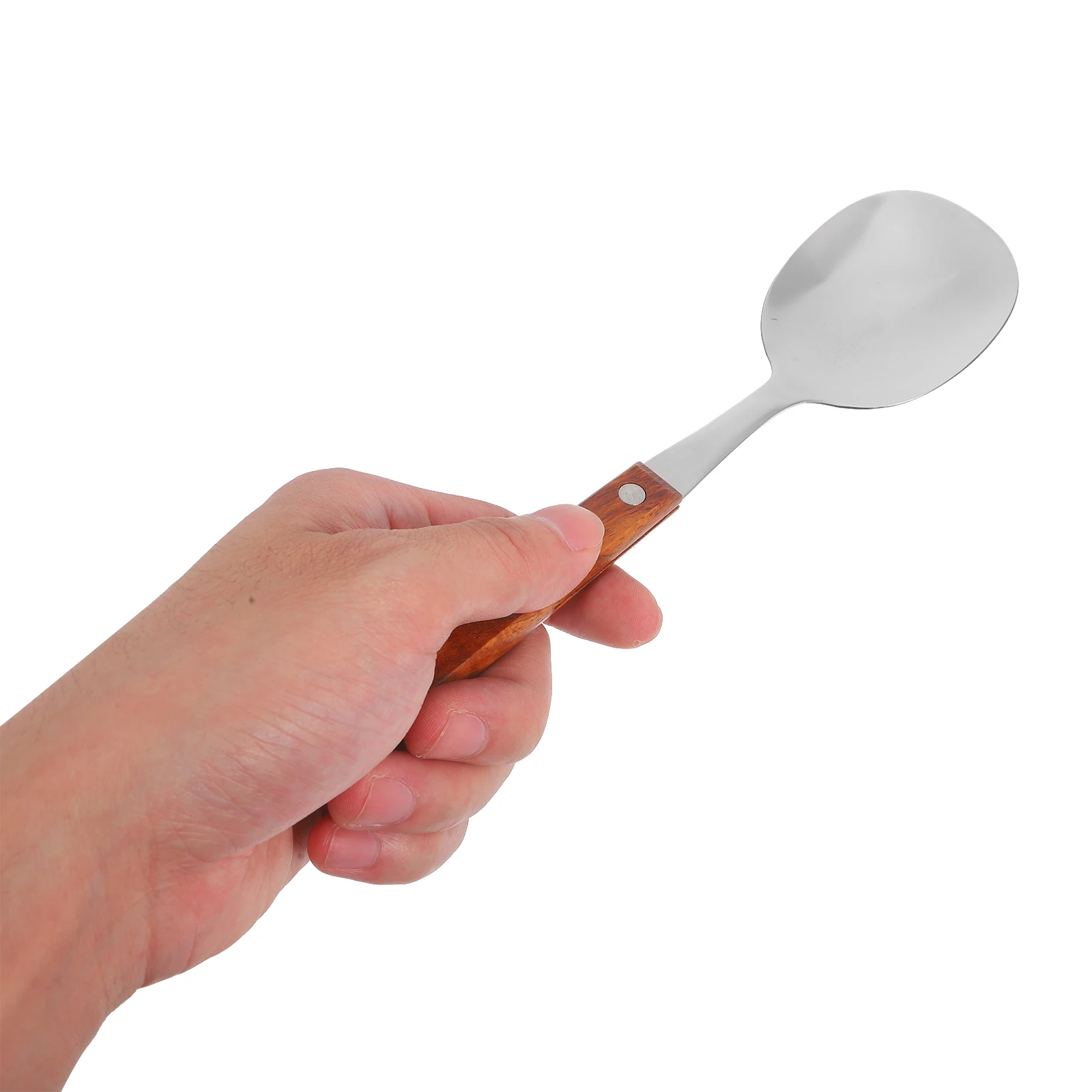 

1 set 1 Set Wooden Handle Stainless Steel Spoon Strainer Set Dual Function Kitchen Accessory Household Serving Utensils