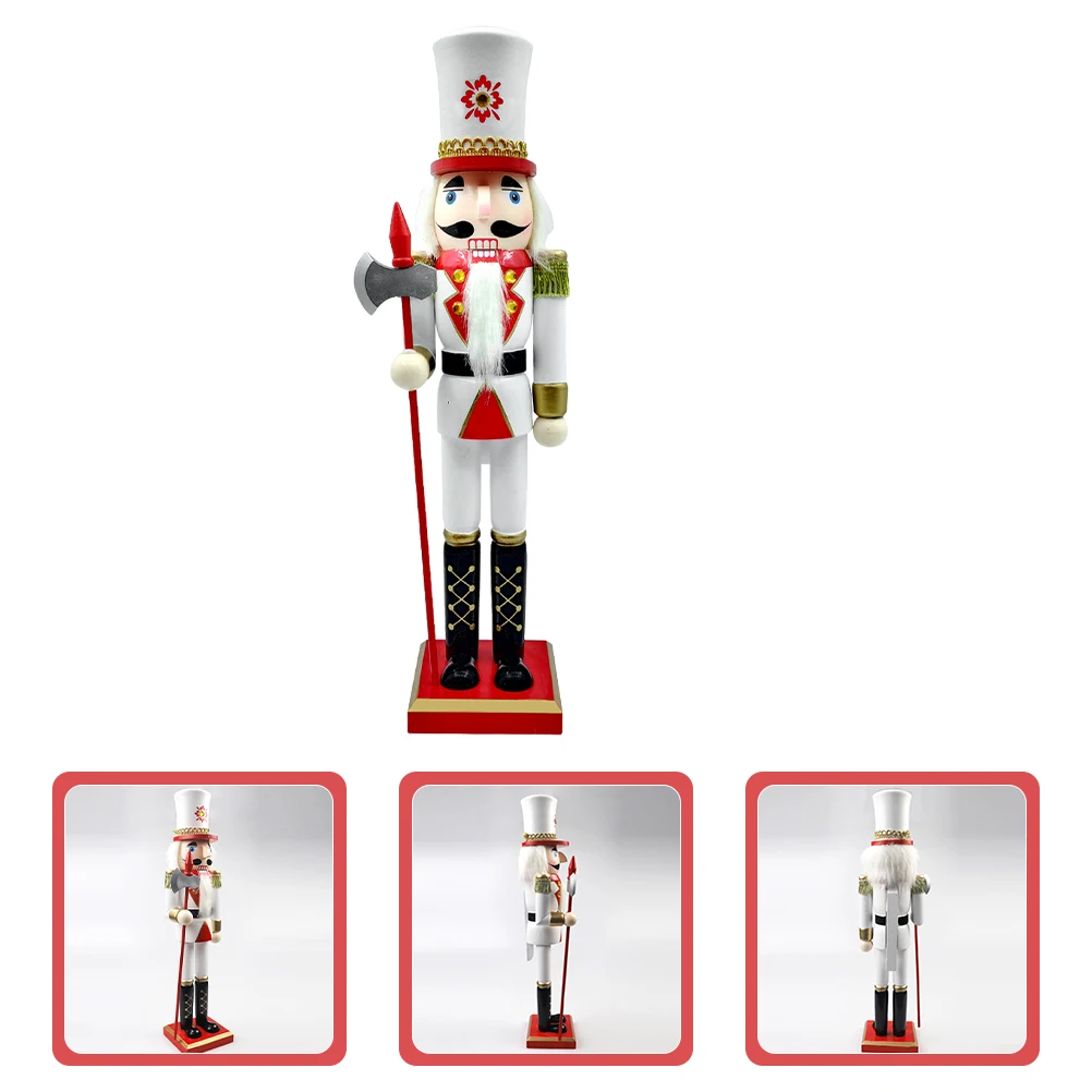 

Cute Christmas Wooden Ornament Nutcracker Wood Desktop Decor Xmas Table Decoration Festive Holiday Gift Home Room Decor
