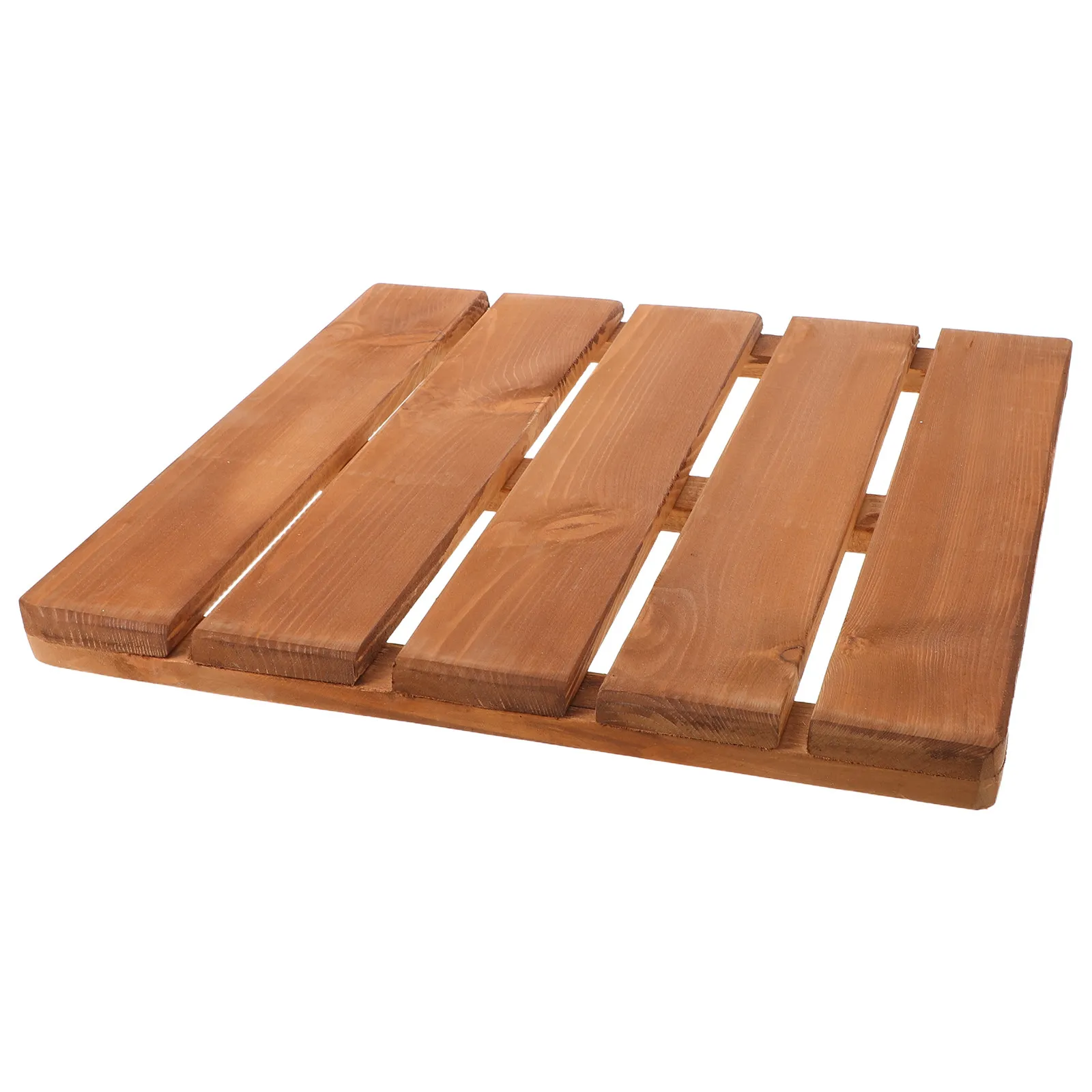 

Wooden Slat Shower Mat Bathroom Dark Brown Solid Wood Floor Mat Anti-Slip Sauna Pad Spa Home Gym Easy Clean 40Cm 16 Inch