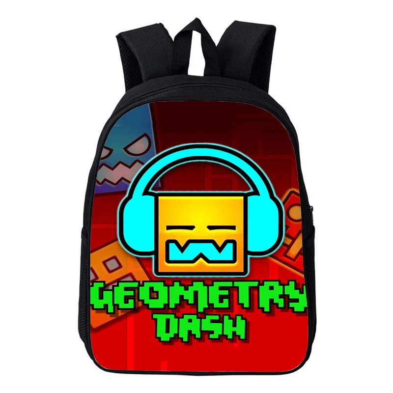 

New Angry Geometry Dash School Bags 3d Print Girls Boys Kindergarten Bookbag Cartoon Pattern Lightweight Schoolbag Kids Backpack