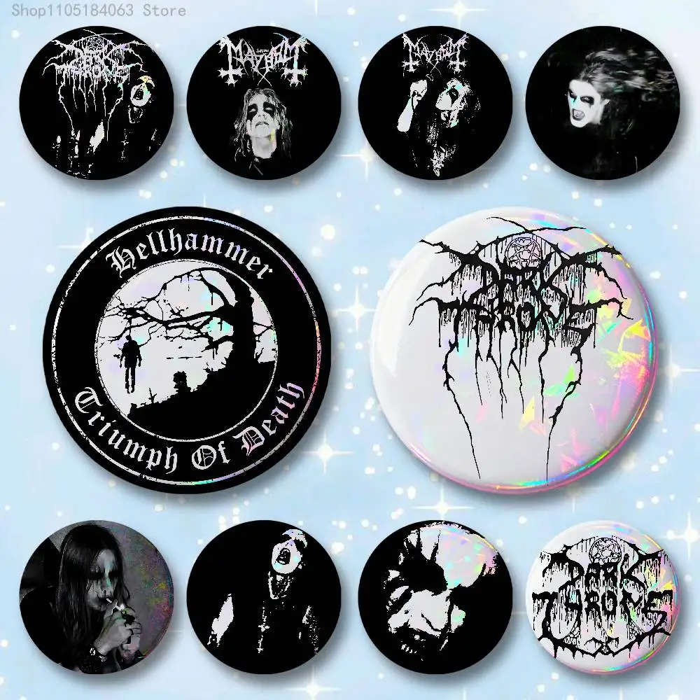 D-Darkthrone Band Badges 25 32 44 58 75 mm Round Cosplay Pin Bag Decor Fans Collect Friends Gifts Brooch Souvenir