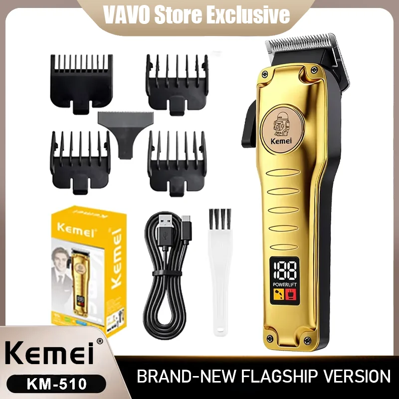 

Kemei 510 Portable Travel Electric Hair Clipper Small Rechargeable Cordless Hair Cutting Machine Beard/Hair Trimmer Carving Too