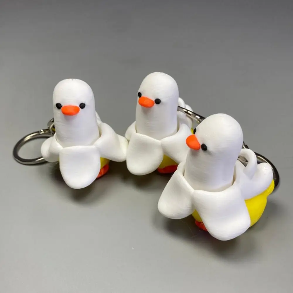 3D Printed Clicker Keychain Lightweight Comfortable Clicking Sound Fidget Wear-Resistant Portable Size Banana Duck Keychain