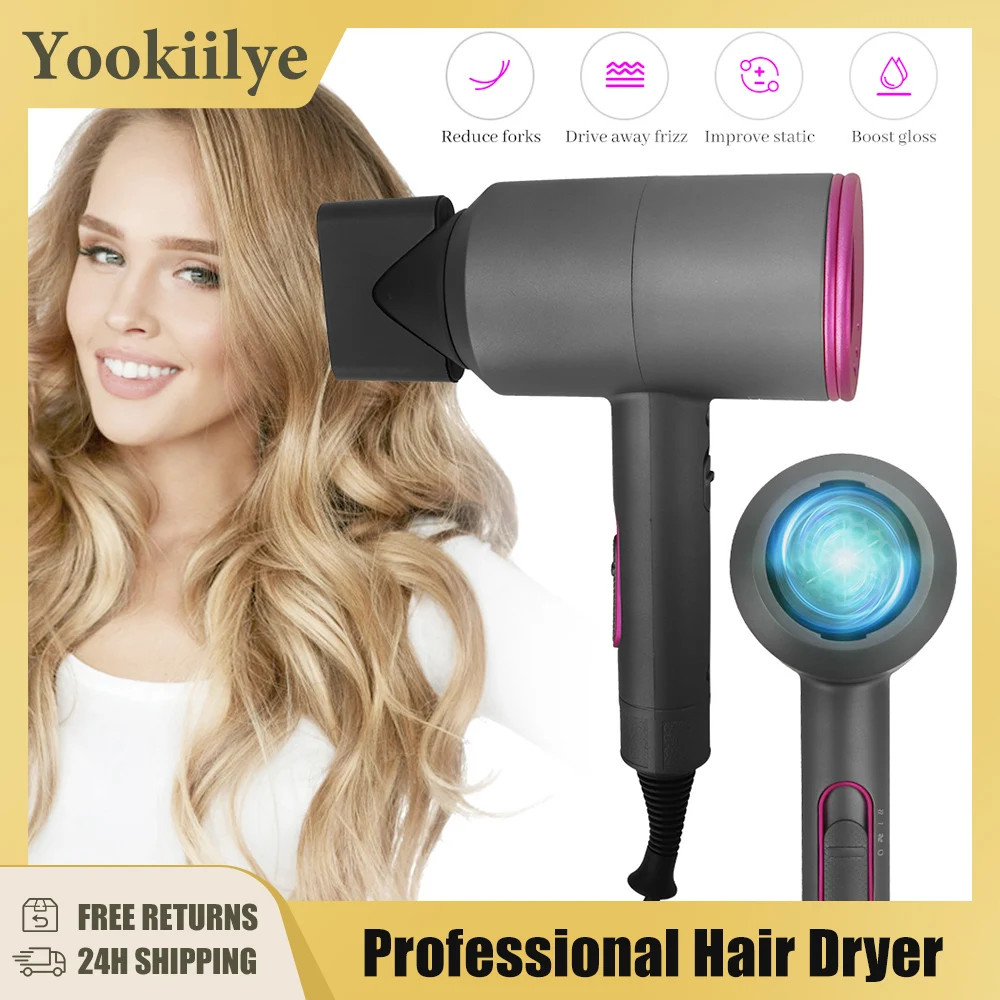 

Hair Dryer Negative Ionic Professional Salon Blow Dryer Powerful Hairdryer Travel Homeuse Dryer Hot &Cold Wind Blowdryer