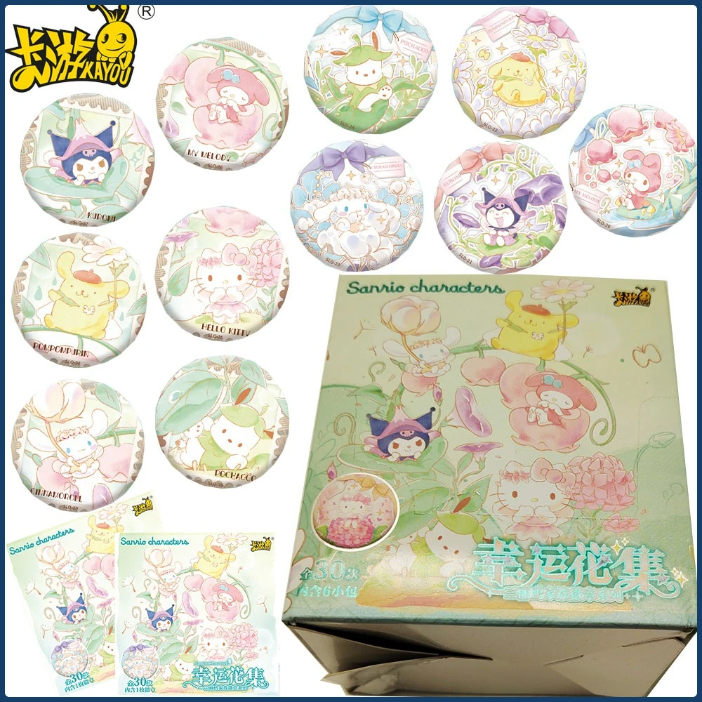 

Kayou Sanrio Anime Cartoon Characters Round Badge Cute Personality Peripheral HD Print Brooches Cothes Accessories Holiday Gifts