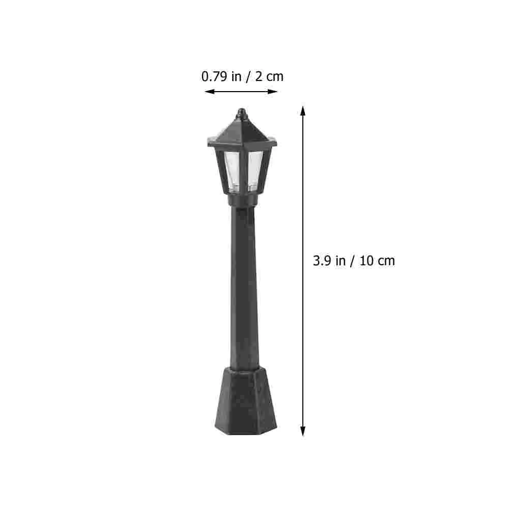 12 Pcs Mini Street Light Micro Landscape Decor Simulation Model 8cm Models House Supply Plastic Miniature