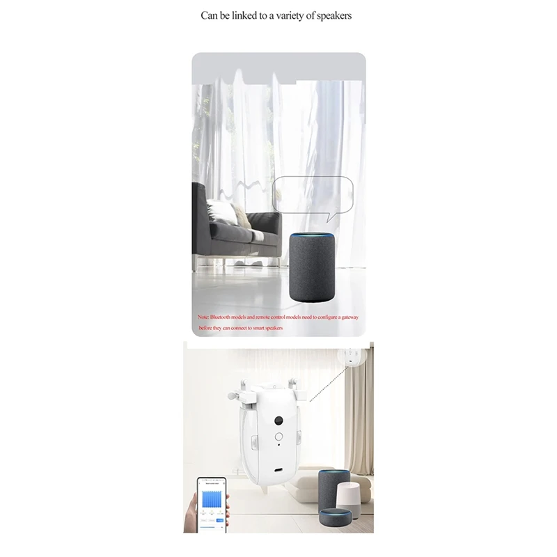 2PCS Tuya Smart Automatic Curtain Opener Bluetooth T/U-Rail Curtains Switch Robot Remote Control For Alexa Google Home