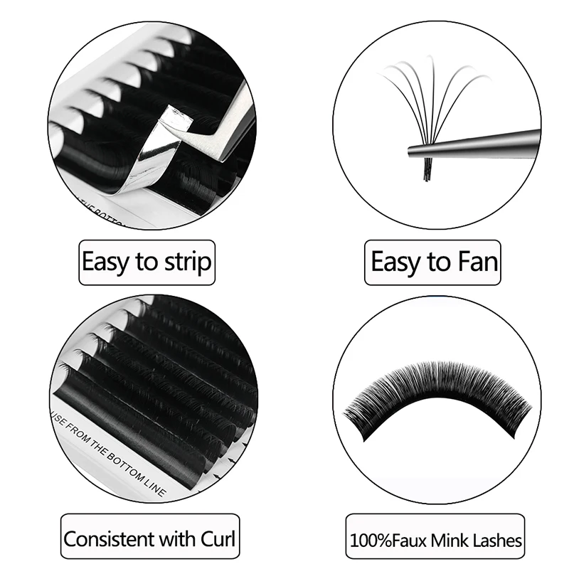 ZORAFINA  soft natural eyelash extension 16Rows Faux lash individual eyelash extension lashes maquiagem cilios for professionals