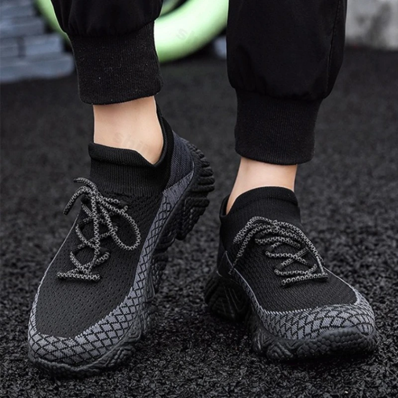 2025 New Fashion Trend Men's Shoes Outdoor Casual Shoes Thick Soled Comfortable Fly Woven Design Lightweight Soft sole Sneakers