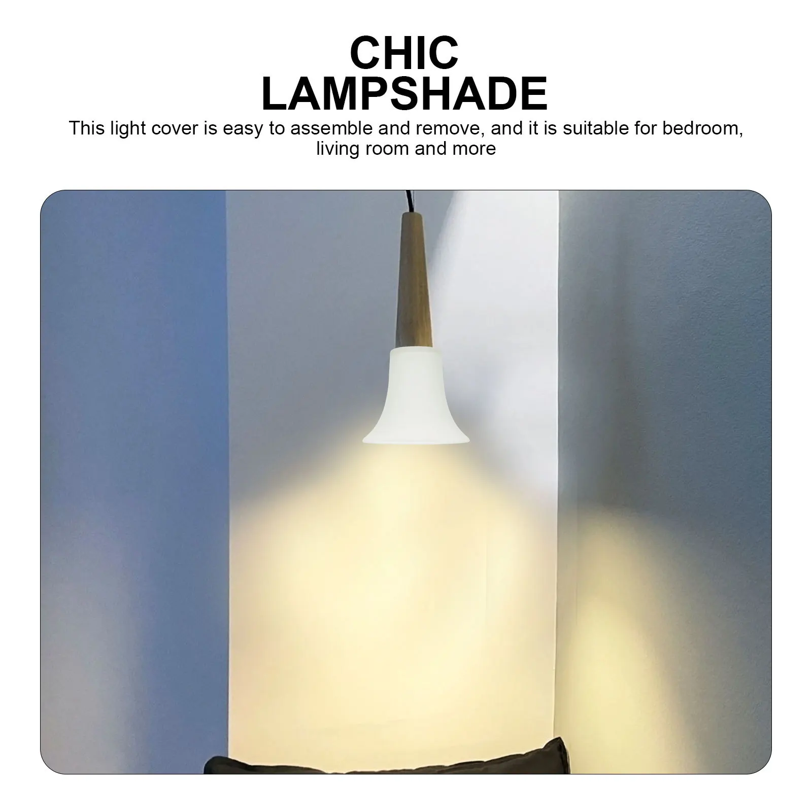 

Chic Frosted Glass Lampshade Easy Install Remove Home Decor Light Cover for Bedroom Living Room Frosted Glass Lampshade