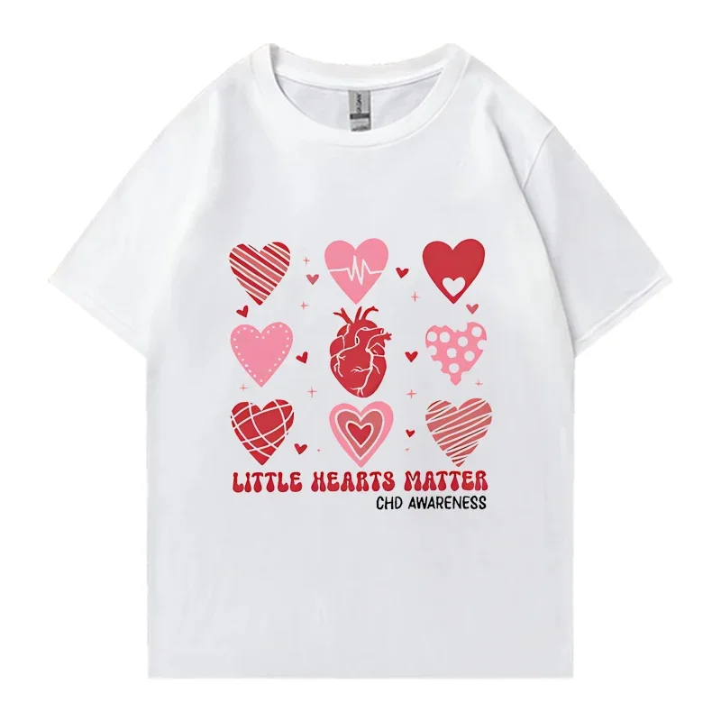 

2025 LITTLE HEARTS MATTER CHD AWARENESS Oversized T shirt Men Women vintage Short Sleeve T-shirts Unisex Cotton print clothing