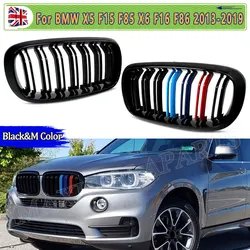 SAIQINGSP BMW Front Kidney Grille For BMW X5 F15 X6 F16 2014-2018 Front Kidney Grille Gloss Black M Color Car Accessories Tools