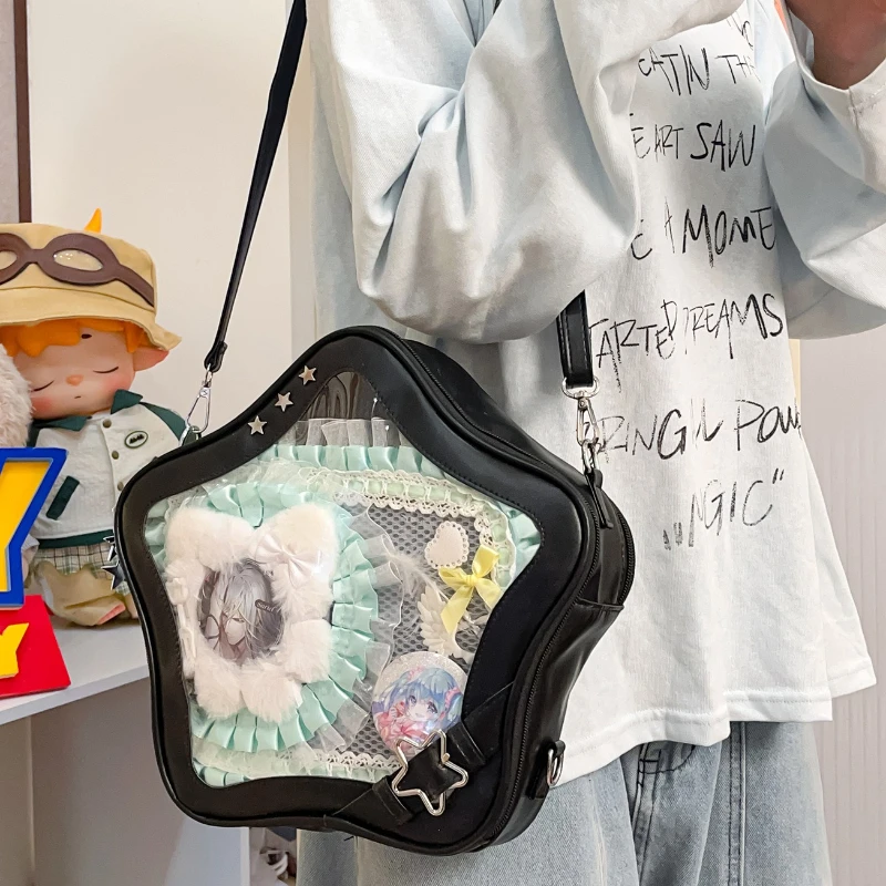 Japan style Sweet Soft Girl Ita Bag Two Dimensional Badge Display Star Mini Backpack Multifunctional Crossbody Bags for Women
