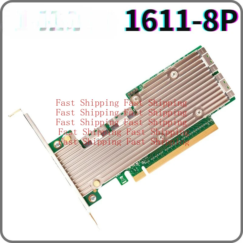 A=For Lenovo 1611-8P 4Y37A09737 8 NVMe ports PEX88048 chip PCIe 4.0 x16
