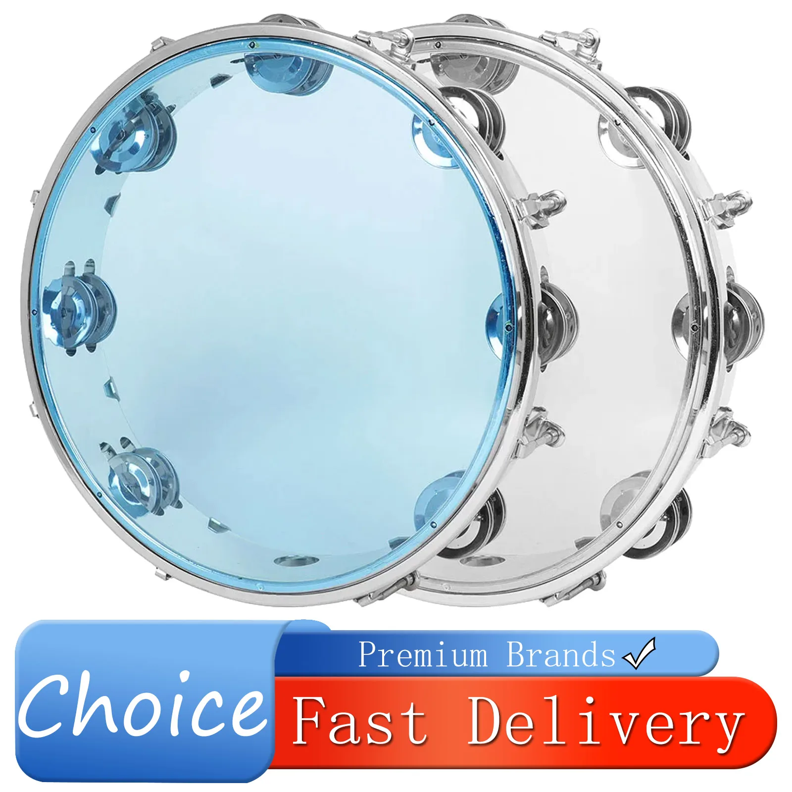 10 Inch Tambourine Self-Tuning Double Rows of Hand Drums Stainless Steel Ring Percussion Musical Instruments With Adjuster Parts