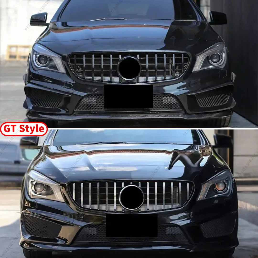 GT Diamond Style Front Hood Grille For Mercedes Benz CLA C117 W117 2013-2019 like 180 200 220 260 Racing Bumper Grill Mesh view 2