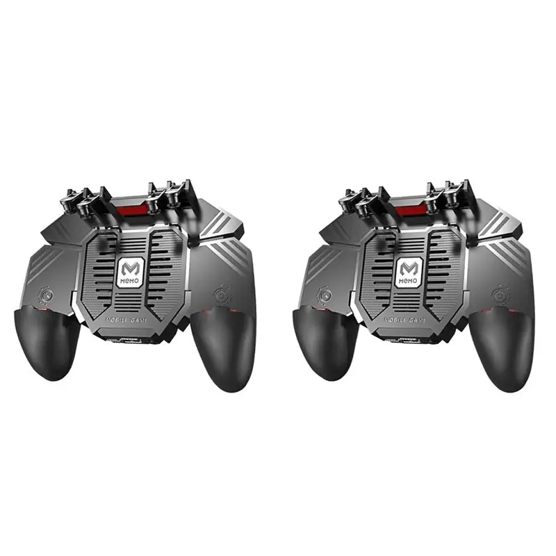 2X MEMO AK77 Game Trigger Phone Cooler Fan Game Controller Controller With Fan For Pubg Trigger Shooter Joystick(4000Mah)