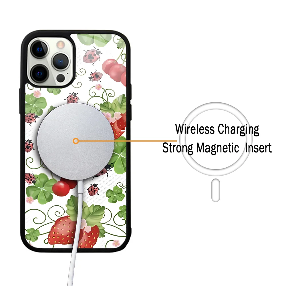 Bugs N' Berries Phone Case For IPhone 11 12 13 14 15 Plus Pro Max Mirror Acrylic Cover For Magsafe Wireless Charging