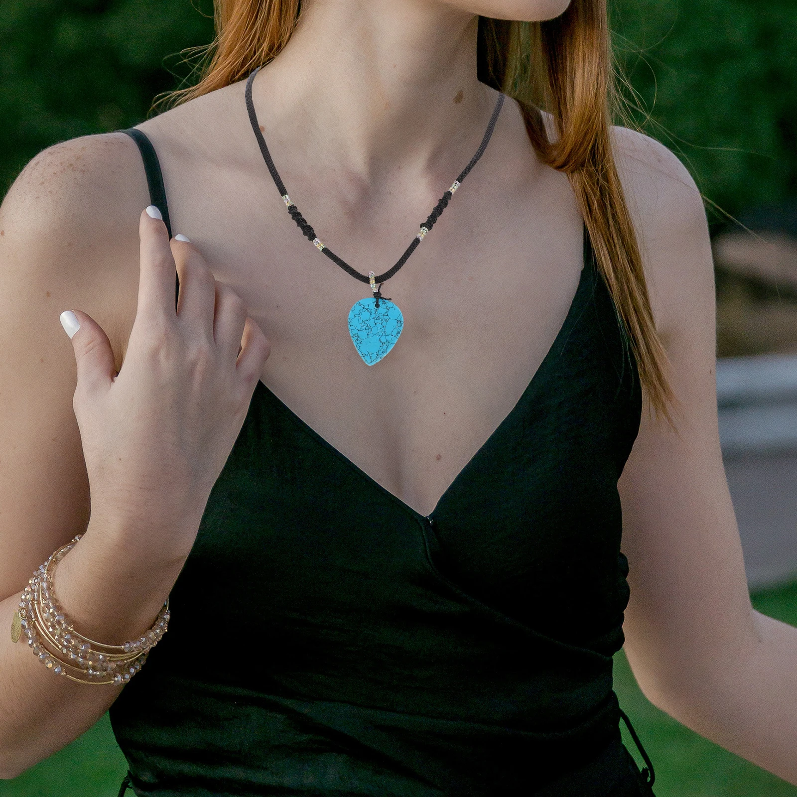 

Guitar Pick Necklace Acoustic Picks Decorative Gift Jewelry Charm Shaped Pendant Miss