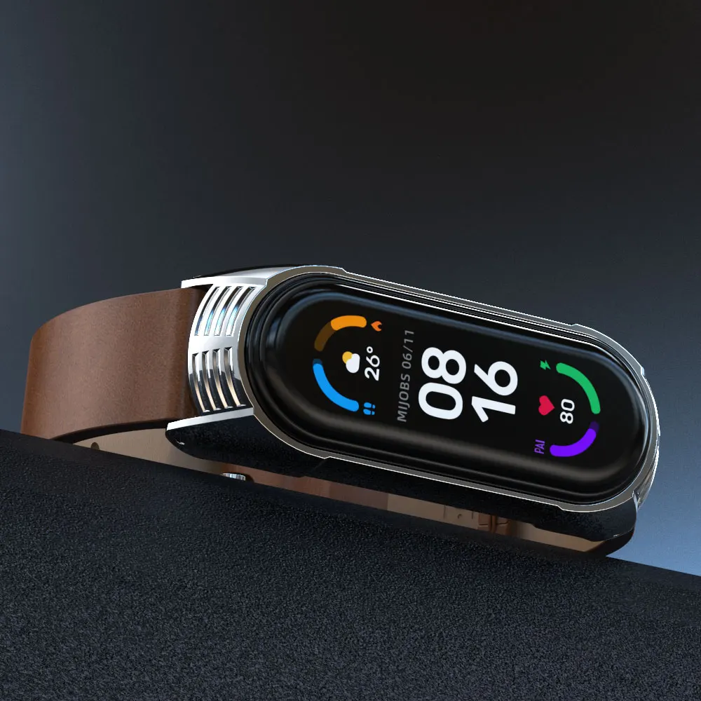 Cinturino per Xiaomi Mi Band 7 6 5 per Mi Band 4 bracciale cinturino da polso in pelle PU per Mi Band 3 braccialetti NFC Pulseira per Mi 5 Band