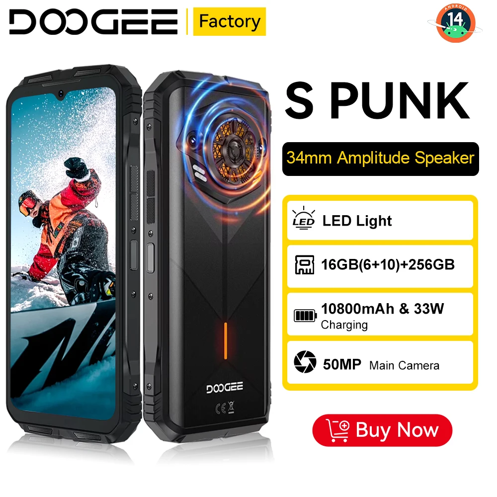Global version DOOGEE S Punk Rugged Smartphone Android 14 6.58