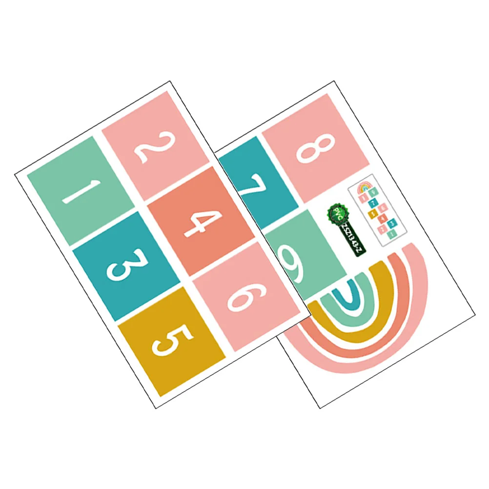Removable Children's Play Floor Stickers for Kids Self- Adhesive Decal Playroom Wall Decor Cartoon