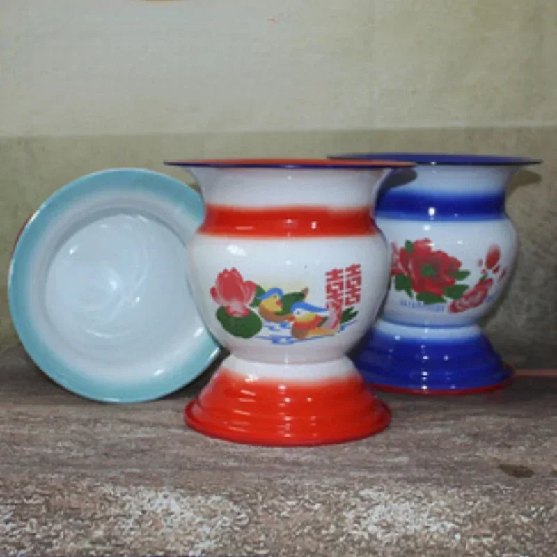 

Tall Enamel Jar Home Bedroom with Lid Bucket