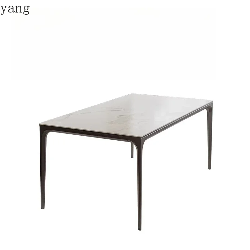 LMM rectangular rock slab dining table and chair combination Italian minimalist home dining table